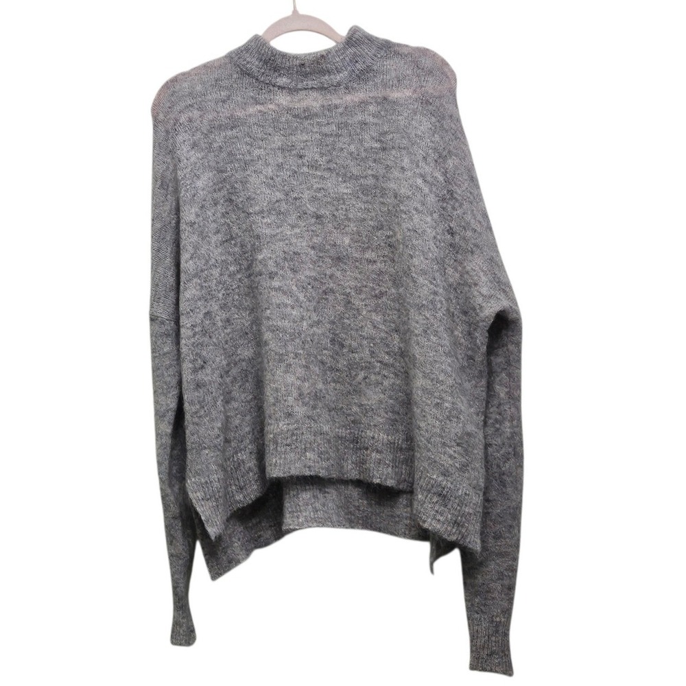 Envii Umia T-Neck Knit Sweater XS/S Grey Mohair Wool Mock Neck Oversized‎ Boxy